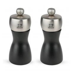 Promo ✔️ Duo Moulin à Poivre et à Sel Fidji 12 cm Noir-Inox Peugeot ????